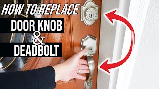 How To Replace And Install Deadbolt And Door Knob Handle Assembly KWIKSET Handleset  EASY DIY [upl. by Niras243]