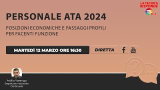 Personale Ata 2024 posizioni economiche e passaggi profili per facenti funzione [upl. by Littlejohn]