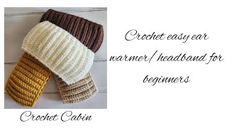 Crochet earwarmerheadband for beginners [upl. by Atalee872]