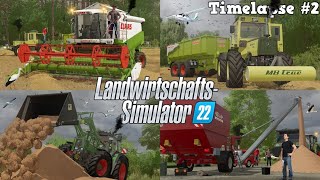 FEUCHTGETREIDE DRESCHEN amp MAHLEN mit CLAAS MB TRAC amp FENDT 🌧️🌾🚜💨  LS22  Timelapse 2 [upl. by Airbmac]