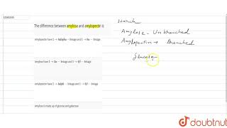 The difference between amylose and amylopectin is [upl. by Ikoek902]