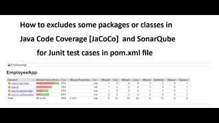 How excludes some packages or classes in JaCoCo and SonarQube for JUnit coverage in pomxml file [upl. by Other]