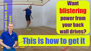 Skills for squash  Backhand back wall drives [upl. by Latashia]