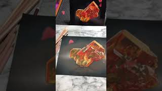 Wulfenite Pastel Pencil Painting mineralart art painting drawing minerals crystals artist [upl. by Amirak]