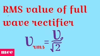 RMS value of full wave rectifier [upl. by Marlie]