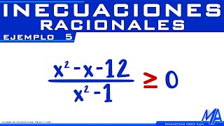 Inecuaciones racionales  Ejemplo 5 [upl. by Aleacem110]