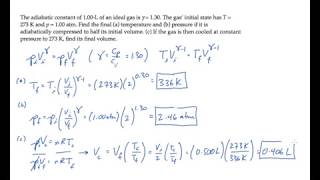 Thermodynamics Adiabatic Processes Level 1 Example 1 [upl. by Ev]