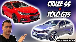 Volkswagen Polo GTS versus Chevrolet Cruze SS comparativo no Salão do Automóvel [upl. by Eirolav]