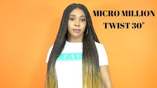 Freetress Equal Synthetic 4x4 Braid Lace Wig  MICRO MILLION TWIST 30 WIGTYPESCOM [upl. by Maressa]