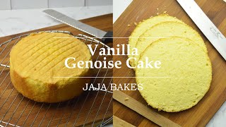 Vanilla Genoise Cake  Basic Sponge Cake  Jaja Bakes [upl. by Attenwahs756]