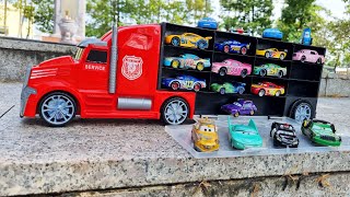 Collect minicars amp disney car convoy Play in the garden [upl. by Ahsimek]