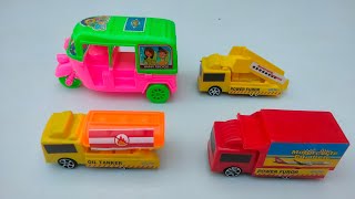 Unboxing Of Diecast Model Auto Rickshaw And Oil Tanker Bus Crane  Crane Toys  Ptesent Toy [upl. by Aicatsana]