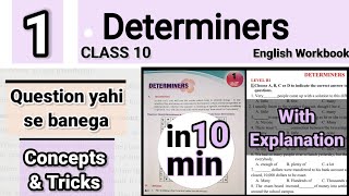 Determiners Explanation Class 10 English Workbook Chapter 1 Tricks Pyq amp types of Determiners [upl. by Namolos711]