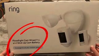 Ring Floodlight Camera Wired Pro UNBOXING with Stick Up Cam Battery [upl. by Brittne405]