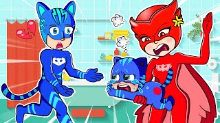 Owlette Stop Now Dont Hurt My Son What Happened Catboy Family Story  PJ MASKS 2D Animation [upl. by Westney]