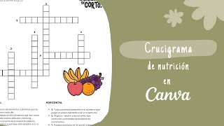 Crucigrama en Canva  Actividades de nutrición para tus platicas  tutorital estudiante de nutrición [upl. by Zimmerman]