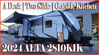 Two Slides and Outside Kitchen 2024 Alta 2810KIK Rear Kitchen Travel Trailer By East To West RV [upl. by Gussy]