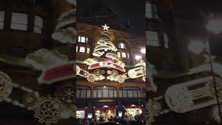 Christmas lights of Harrods london harrods christmas [upl. by Nagn]