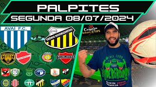 PALPITES DE FUTEBOL PARA HOJE 08 07 2024 SEGUNDA 18 JOGOS  BILHETE PRONTO Caipora Análises e TIPs [upl. by Yesnik]