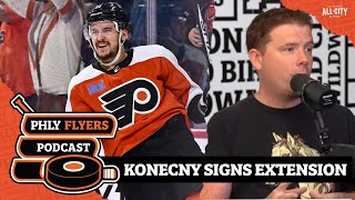 Travis Konecny resigns with Flyers for 8 years 875M AAV – Initial reaction  PHLY Sports [upl. by Epuladaug]