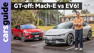 Ford Mustang MachE GT vs Kia EV6 GT 2024 comparison review Which new hipo electric car is best [upl. by Nnauol803]