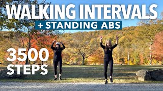 Walking Intervals with Standing Abs Workout 20 25 MIN [upl. by Elyrehc]