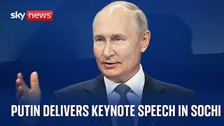 Vladimir Putin delivers speech at annual Valdai meeting in Sochi [upl. by Adnilam425]