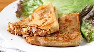 Crepes de jamón y queso  Receta fácil y rápida [upl. by Morganica798]