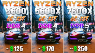 Ryzen 5 3600 vs Ryzen 5 5600X vs Ryzen 5 7600X  Test in 8 Games [upl. by Nanah]