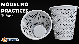 Blender Tutorial  Modeling Practice  Dust Bin  03 [upl. by Hcelemile324]