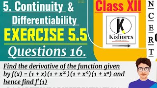 Exercise 55 Q16 Class 12 Maths  differentiation  maths [upl. by Rollet776]