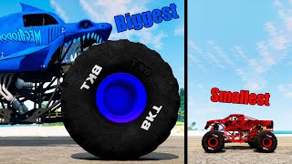 Biggest vs Smallest Monster Truck 2  Beamng drive [upl. by Luise]