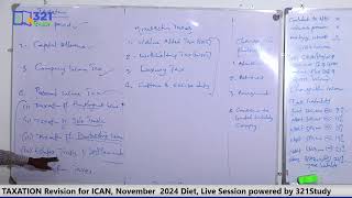 TAXATION Revision for ICAN November 2024 Diet Live Session powered by 321Study [upl. by Horsey894]