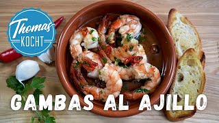 Gambas al ajillo  Garnelen mit Knoblauch [upl. by Yecies492]