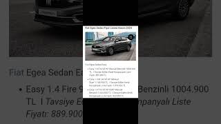 FIAT EGEA Sedan fiyat listesi [upl. by Nakhsa]