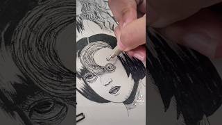 JUNJI ITO 🎩✨ junjiito anime sketch drawings drawing animehorror art fyp sketching [upl. by Snider]