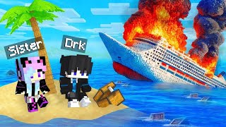 Survive The Cruise Ship CRASH on Desert Island in Minecraft [upl. by Ziwot663]