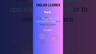 English Word  Back  Meaning With An Example englishwords english back [upl. by Lainahtan]