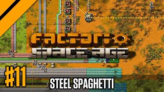 Spaghetti for Steel P11  Factorio Space Age [upl. by Ahcarb664]