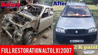 13 years old car Full restoration Alto lxi to 2K 🎨 Full process explained Hindi Coolrjonwheels [upl. by Kariv]