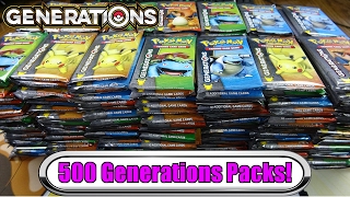 3000 Pokemon Generations Opening 500 Generation Booster Packs Unboxing  pokemon tcg [upl. by Idona]