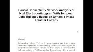 Causal Connectivity Network Analysis of Ictal Electrocorticogram With Temporal Lobe Epilepsy Based o [upl. by Notanhoj9]