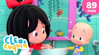 Wash your Hands 🧼 and more Nursery Rhymes by Cleo and Cuquin  Children Songs [upl. by Howzell922]