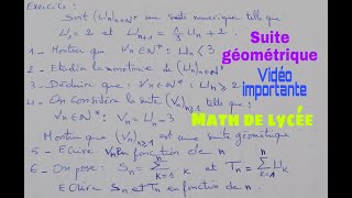 cours  les suites numeriquesexercice posé au controle avec correctionmath bac [upl. by Nikal232]