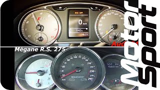 0245 kmh  Audi S1 vs Megane RS 275 Motorsport [upl. by Eicak171]