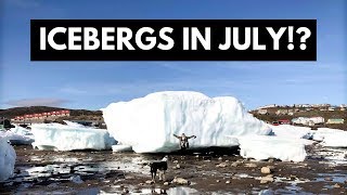 ICEBERGS IN JULY LOW TIDE IN IQALUIT NUNAVUT [upl. by Harrod]