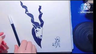 how to draw Pakistans national animal Markhor 💪🤟 sketch markhoronxest viral drawing sketch art [upl. by Butterworth688]