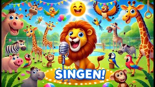 Kleiner Zoo Sing mit den Tieren 🦁🎤 kinderlieder zoo tiere mitsingen [upl. by Niledam]