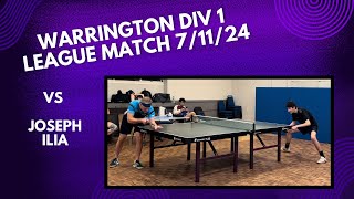 Neil Myatt vs Joseph Ilia  Warrington Div 1 League Match  71124 [upl. by Eilhsa45]