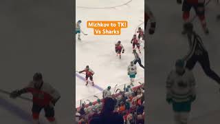 Michkov to Konecny goal vs Sharks 111124 [upl. by Ardnak]